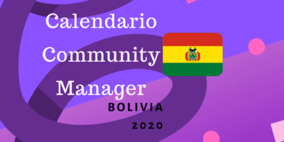 Calendario Community Manager 2020 Bolivia